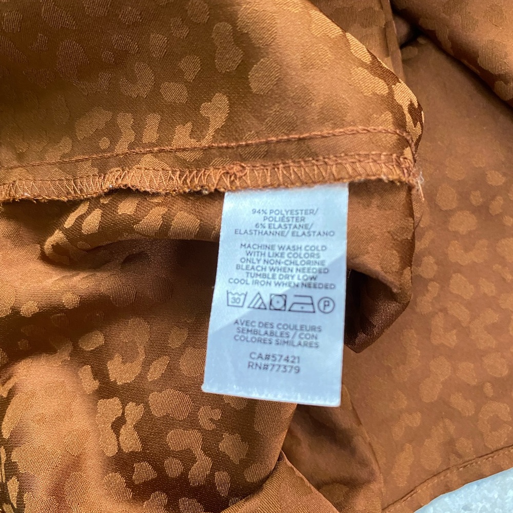 Anne Taylor copper coloured tie-neck blouse - Picture 3 of 3